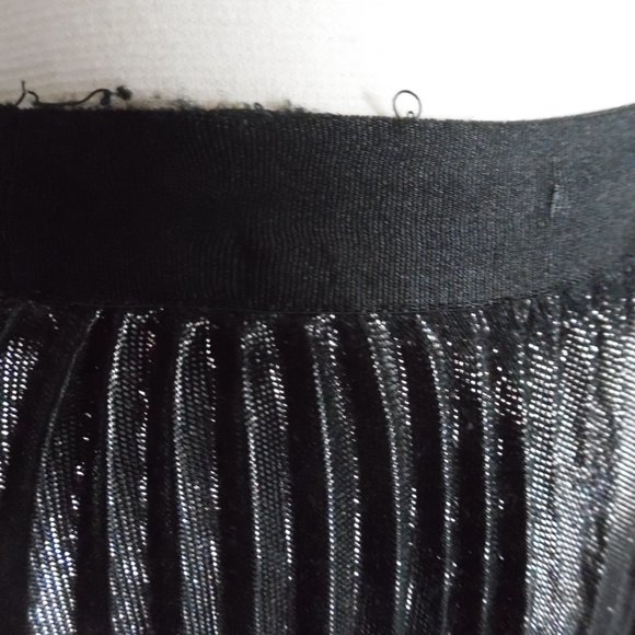 DVF Heavyn Pleated metallic Crepe Shimmer Black Holiday Skirt 4 - Picture 16 of 16